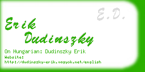 erik dudinszky business card